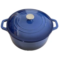 unique navy blue high quality dutch oven enameled cast iron pot with lid saucepan casserole kitchen accessories cooking tools