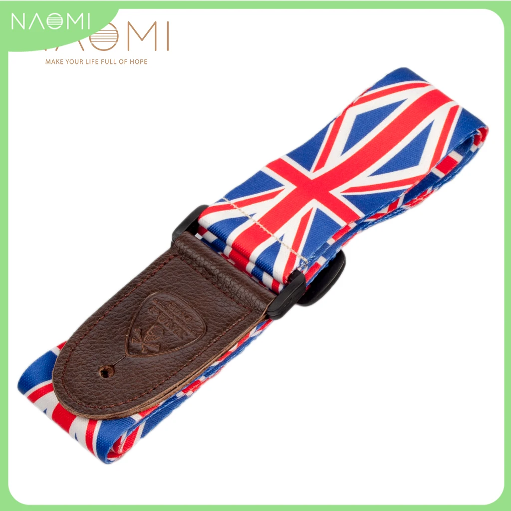 

NAOMI Universal Adjustable Acoustic Folk Guitarra Belt Straps Nylon Electric Guitar Strap W/PU Leather End Guitar Accessories