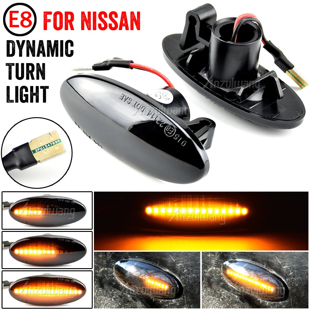 

Dynamic LED Side Marker Turn Signal Lights For Nissan Qashqai Dualis Juke Micra March Micra CUBE EVALIA Note X-Trail LEAF