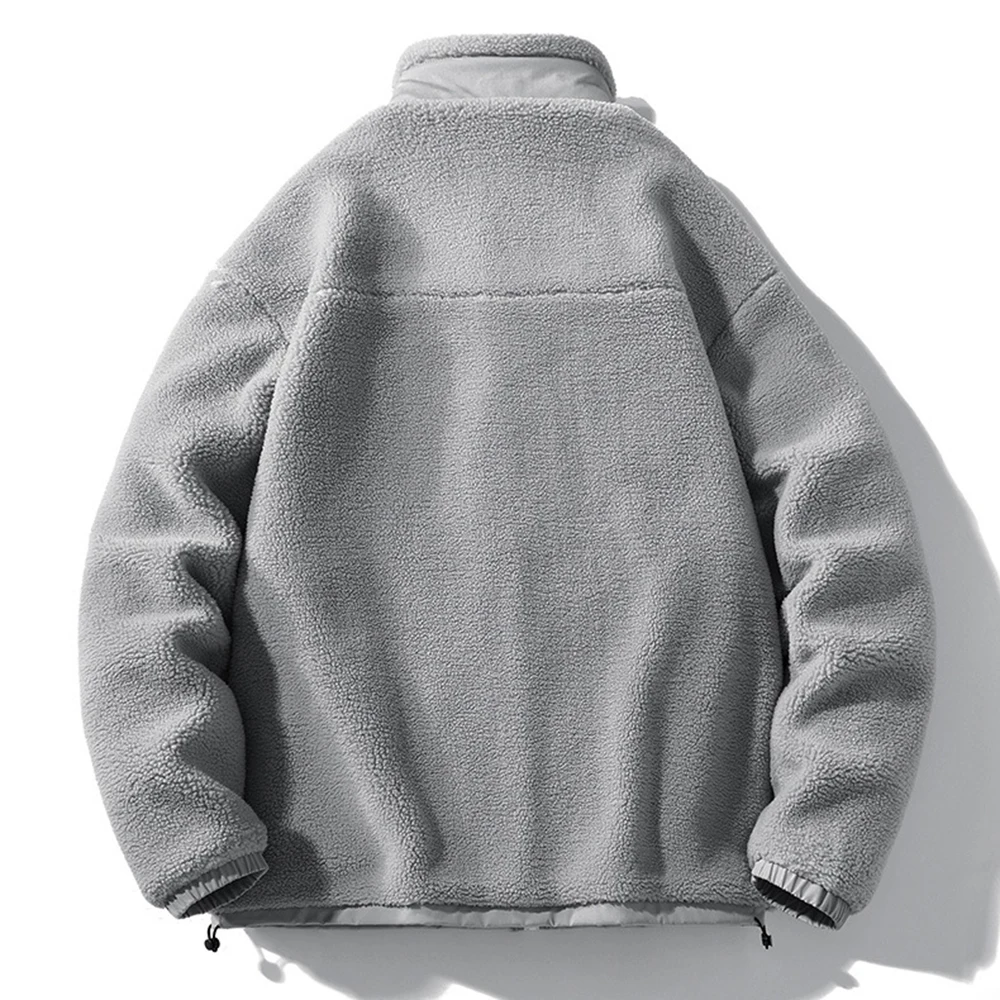 Covrlge Sale Winter Men's Coat Simple Stand Collar Windproof Lambswool Male Warm Solid Color Parka Men Clothes Streetwear MWM166