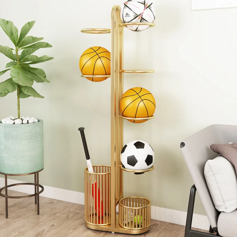 

Basketball storage rack home creative ball rack table tennis badminton racket sports fitness supplies storage basket rack shelf
