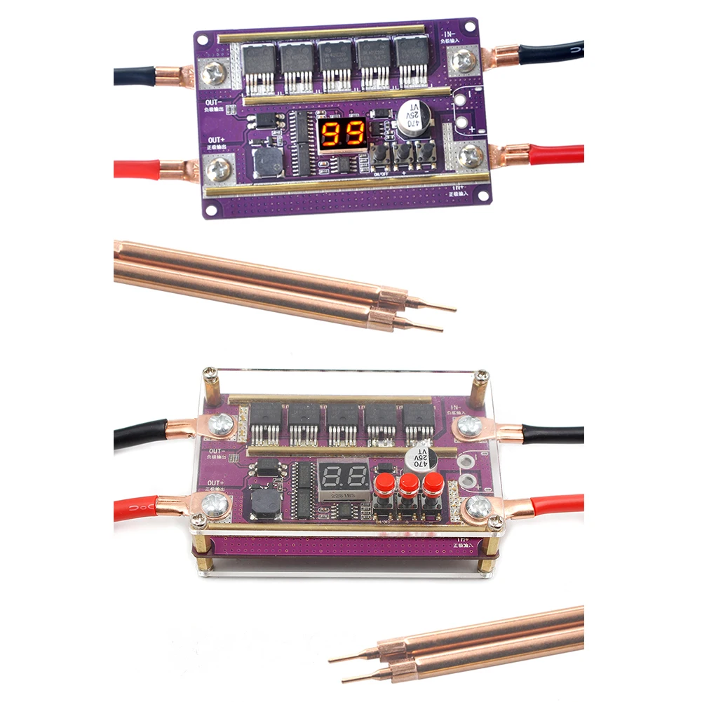 

Spot Welder DIY Kit 99 Gears of Power Adjustable Spots Welding Control Board for Welding 18650 Battery 0.05-0.3mm Nickel Sheet