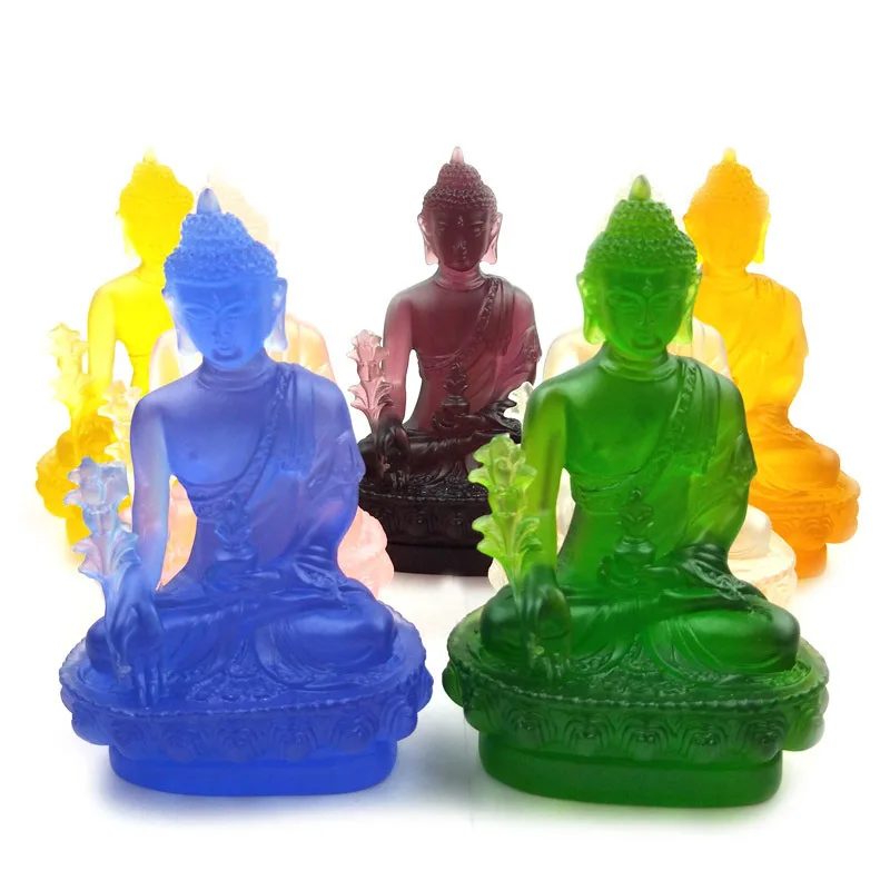 

Colorful glazed Buddha statues high-end home decoration accessories Feng Shui ornaments car decoration gifts crafts