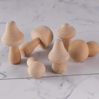 10pcs natural wooden diy mushroom shape art craft home decorate unfinished wood toys gift for children graffiti painted