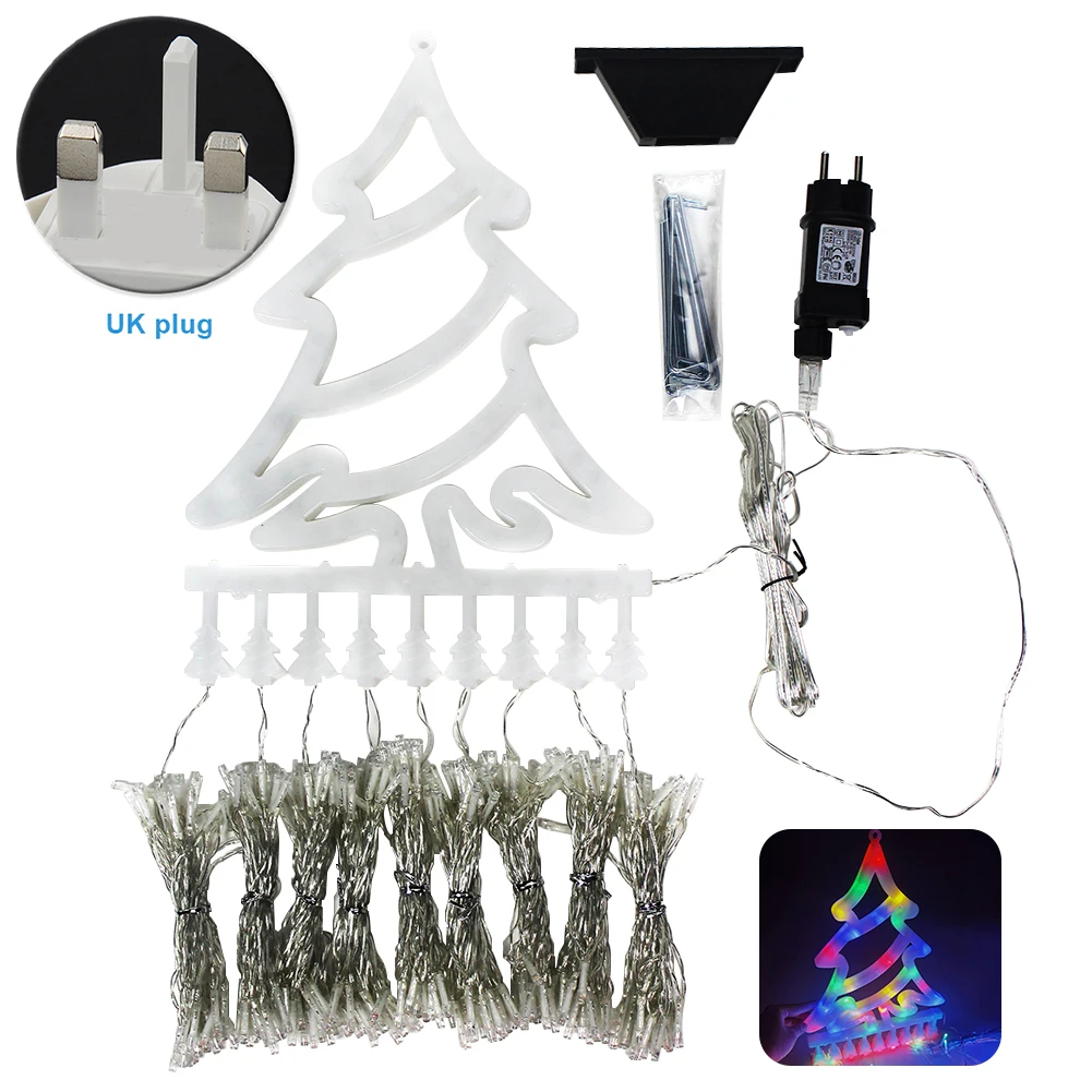 

Подарок на Новый год, двор, водонепроницаемый праздничный светильник для дерева, свадьбы, 9 нитей, 350 светодиодов, 8 режимов, сказочный Рождес...