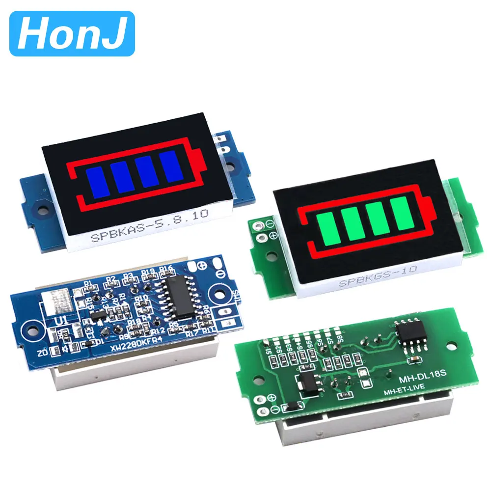 

Single 3.7V Lithium Battery Capacity Indicator Module 4.2V Display 1-8S 1S/2S/3S/4S Electric Vehicle Battery Power Tester Li-ion