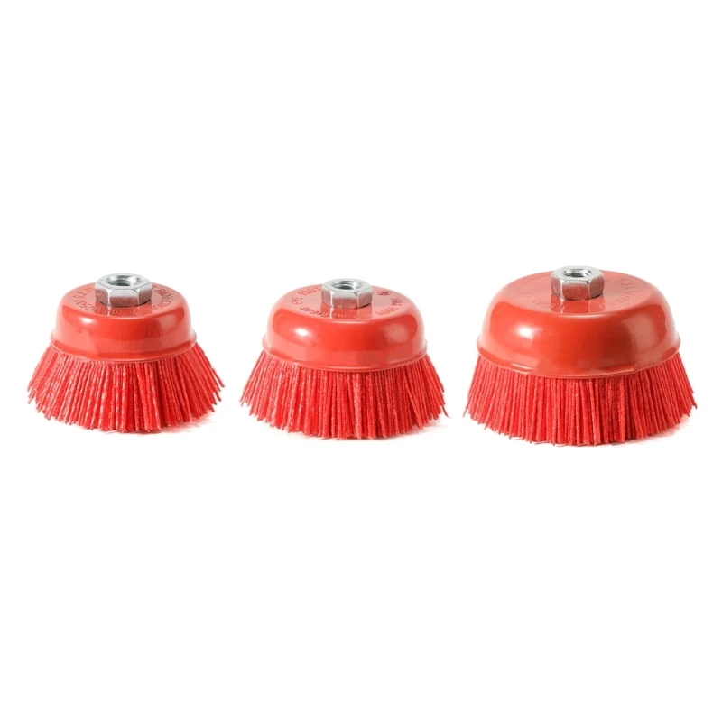 

50JC 100x M14 Cup Nylon Abrasive Brush Wheel 3" 4" 5'' Grinder For Drill Rotary Tool