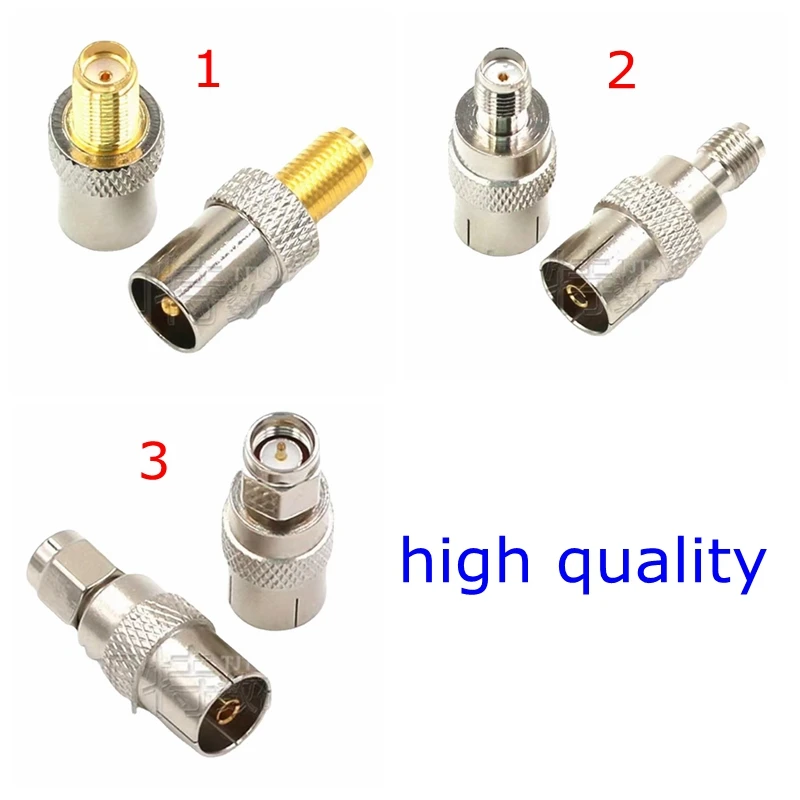 

1PCS SMA Male Female To TV F Male Female Straight Connector TV F To SMA Male Female RF Coaxial New Brass