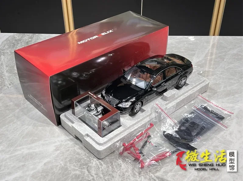 Motorhelix 1:18 для Maybach Mercedes Benz S600L W221 Limited 999 черная литая под давлением модель