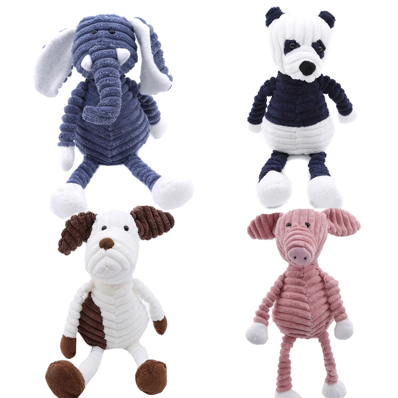 

Детские мягкие игрушки, слон, Лев, лиса, кролик, свинья, панда, утка, обезьяна, мягкие игрушки, милые плюшевые игрушки-животные, в полоску