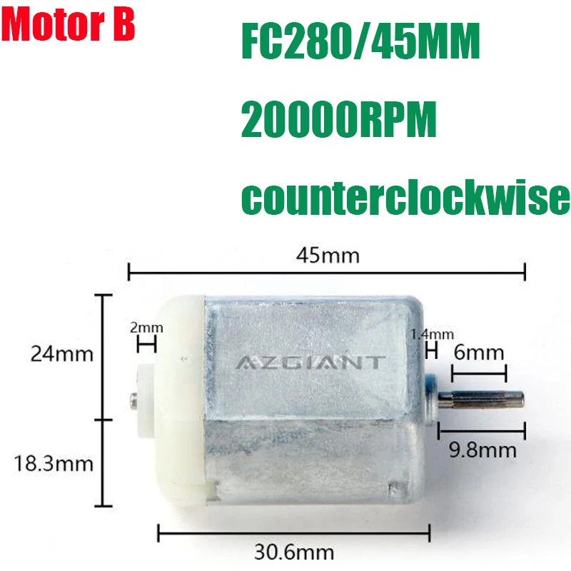 Магнитный двигатель Azgiant FC280 высокоскоростной мощный электродвигатель 12 В