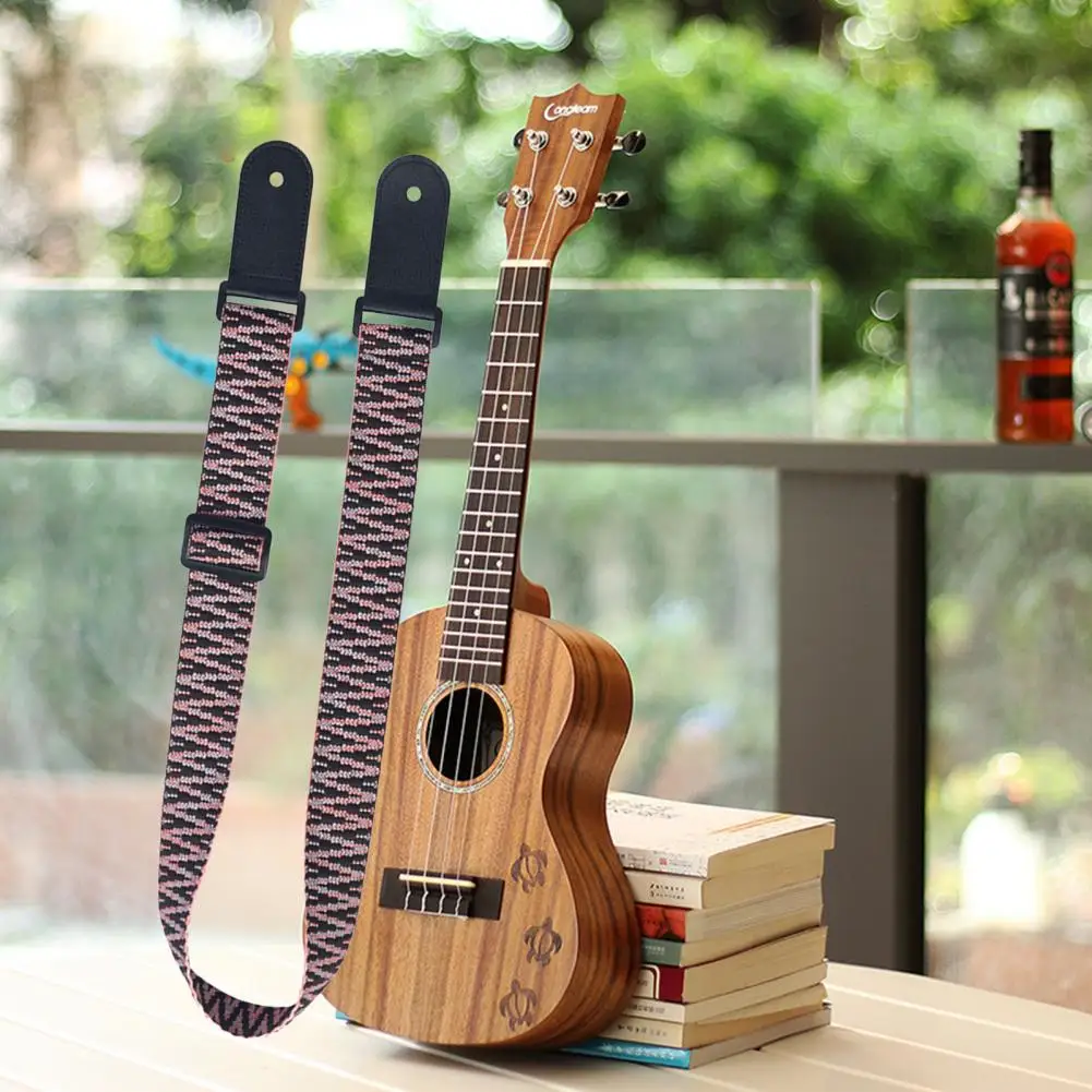 

Guitar Belt Long Service Life Ukulele Strap Braid Wide Band Great High Stability Adjustable Buckle Guitar Strap