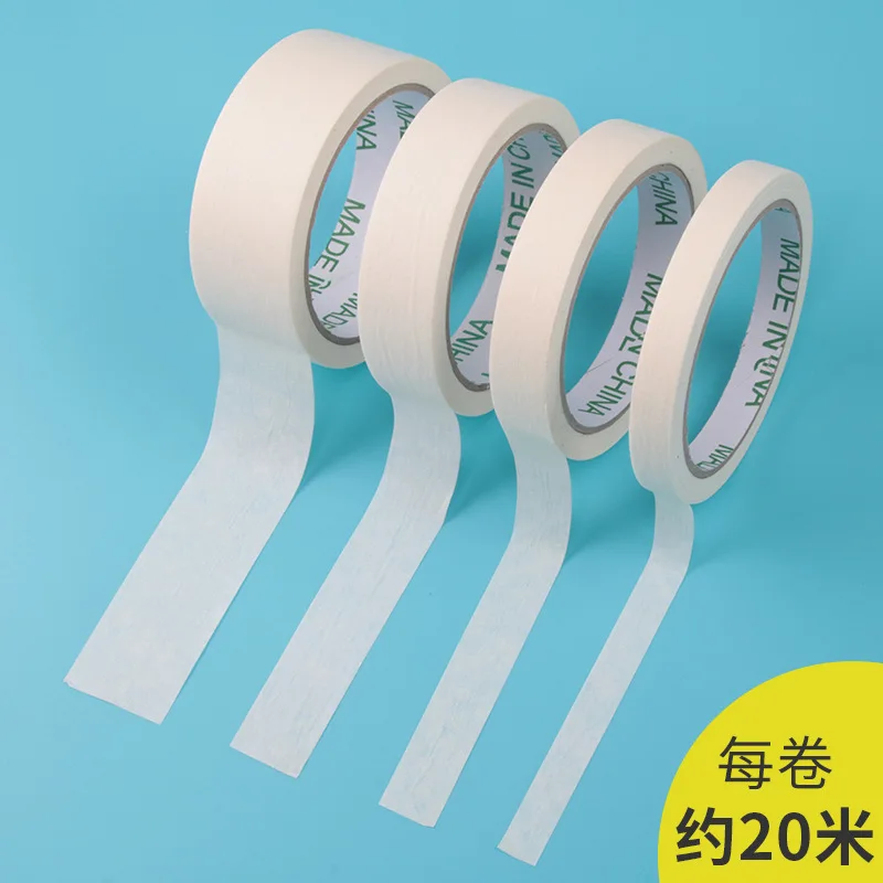 

12/18/24/36mm 20m Long Masking Tape Car Spraying Single Side Adhesive Tape for Car House Oil Painting Sketch Wholesale