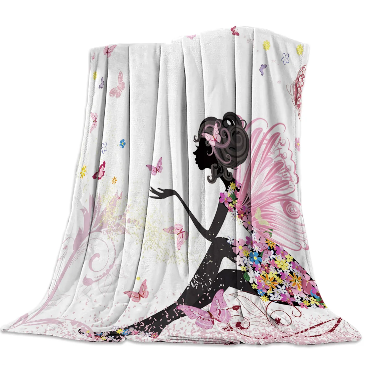 

Фланелевое Одеяло с изображением Феи цветов для девочек, супермягкое, уютное, легкое, теплое, для дивана, кровати, путешествий, кемпинга, подарок для девочек