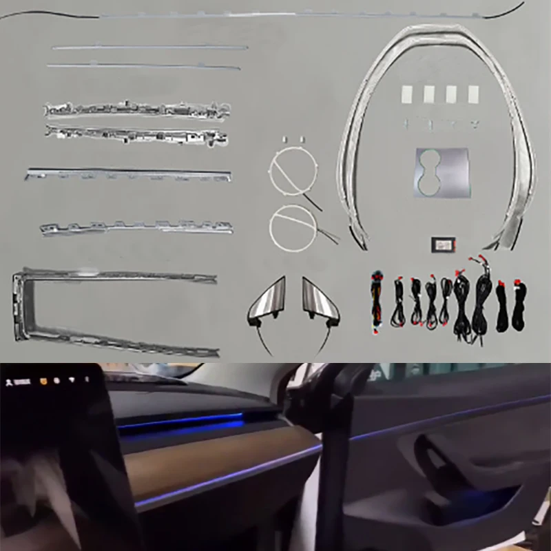 

Fit for Tesla Model 3 2021 64-color atmosphere lights original 1:1 mold 19 lights easy installation