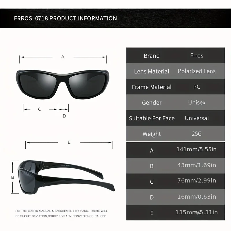 Солнцезащитные очки FRROS мужские и женские поляризационные UV400 8 цветов модель 0718
