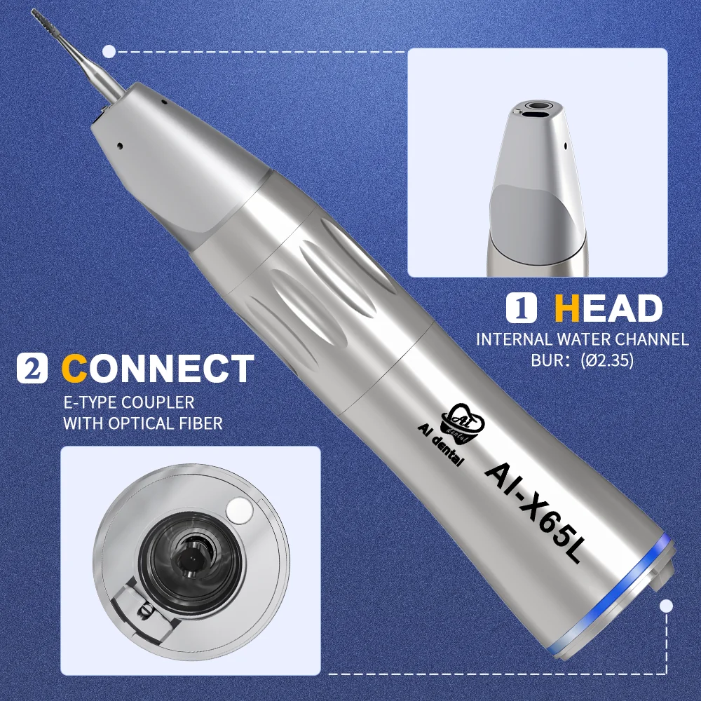Dental Low Speed Handpiece Contra Angle With Optic Fiber AI Series X95L/X25L//15L/X65L
