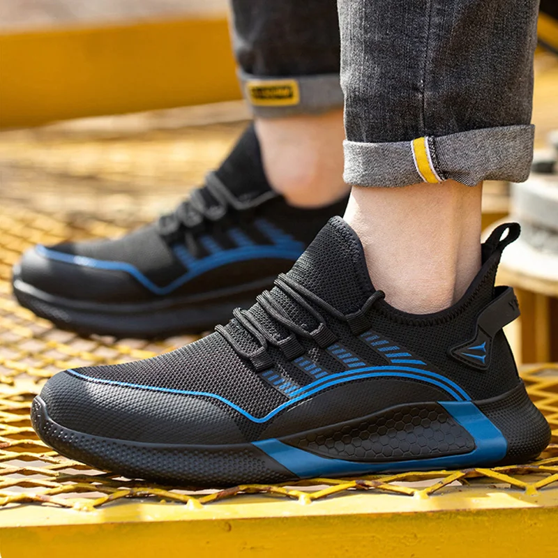 

Summer New Men Safety Shoes Indestructible Steel Toe Work Outdoor Puncture Proof Construction Sneaker Breathable and Lightweight