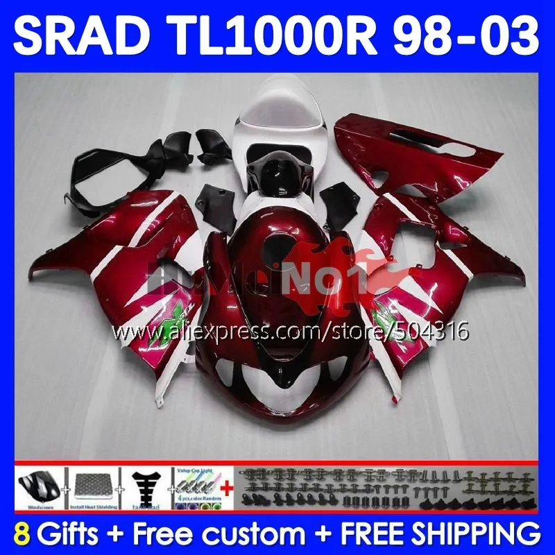

Корпус для SUZUKI SRAD TL1000 TL 1000 R 1000R 25No.51 TL1000R 98 99 00 01 02 03 1998 1999 2000 2001 2002 красный жемчуг обтекатель