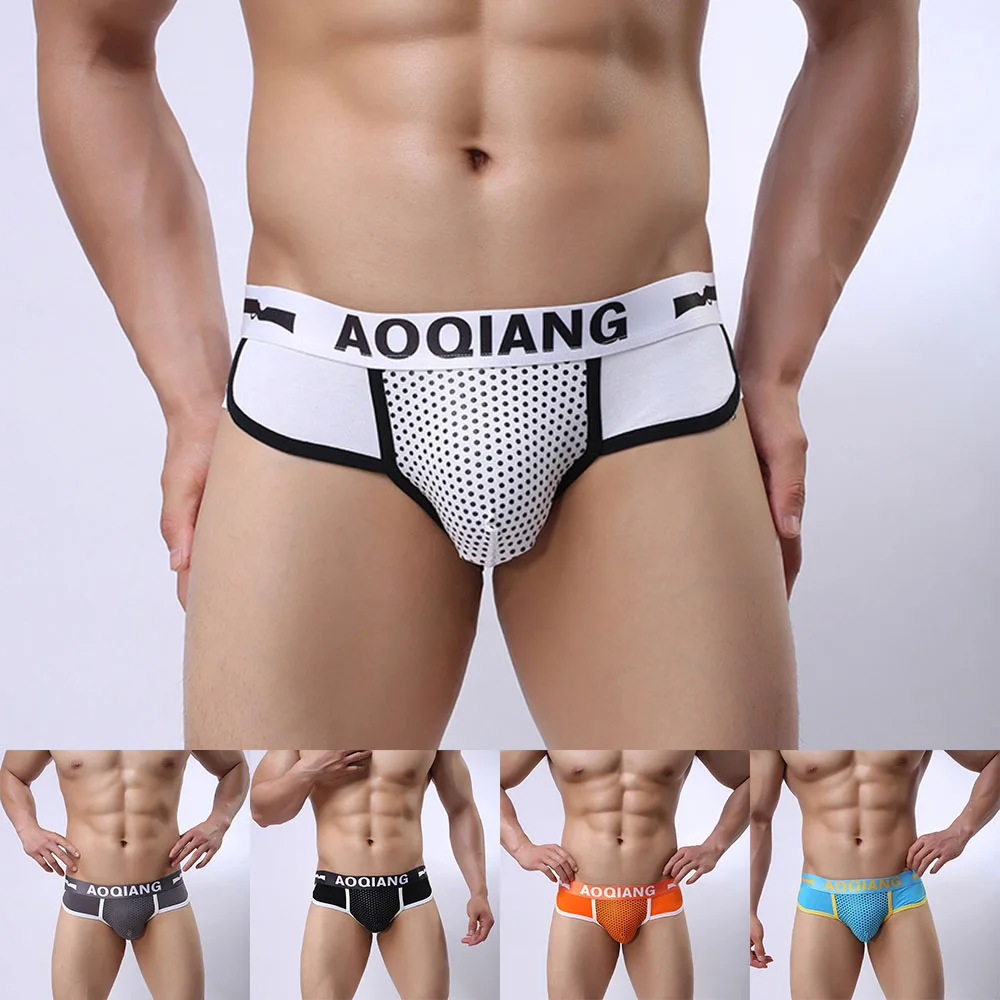 

Мужские трусы бикини с низкой посадкой, черные дышащие трусы брифы из натурального хлопка, с U-образной выпуклой посадкой, сексуальное нижне...