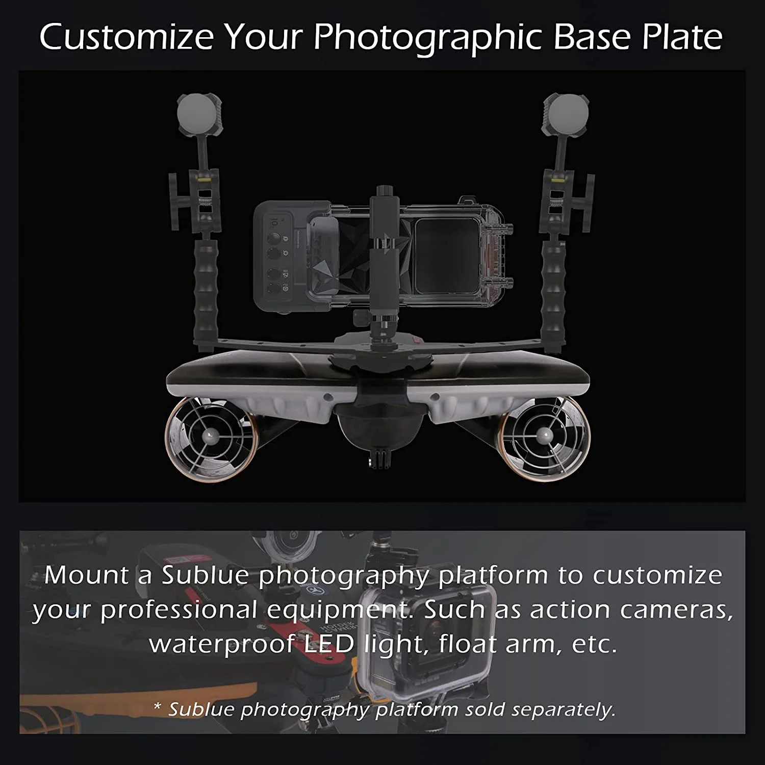 Для подводного скутера Sublue Navbow + двойные пропеллеры с камерой 60 минут 40 м