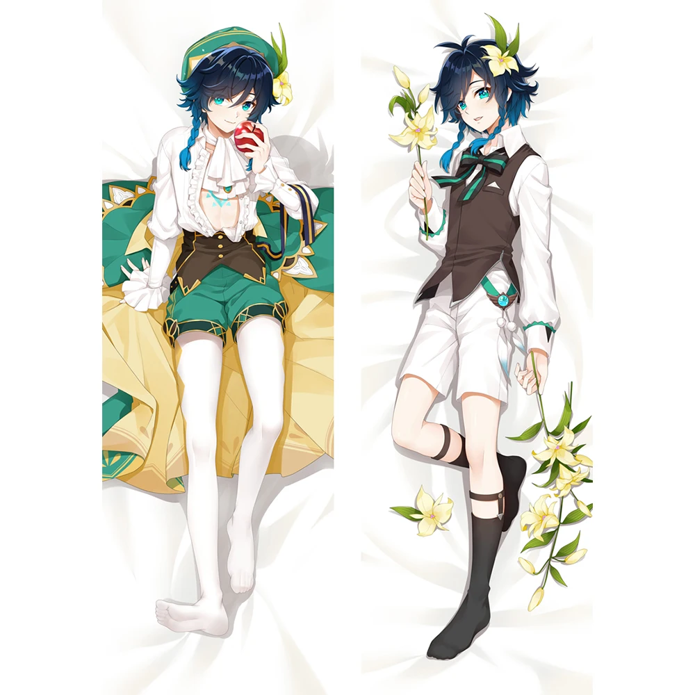 

Genshin Impact Venti Dakimakura Cover Double-Side Printing Soft Bedding Cushion Square Long Body Pillow Anime Pillowcase