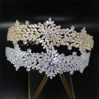 baroque magnificent rhinestone bridal crown tiaras vintage silver plated crystal beads diadem for women wedding hair accessories