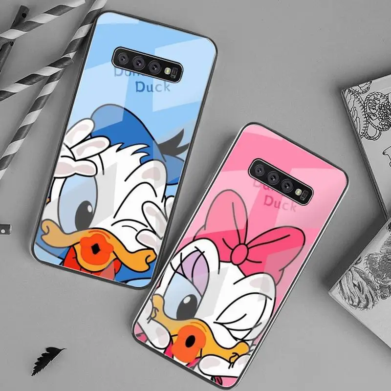

Cartoon Donald Daisy Duck Phone Case Tempered Glass For Samsung S20 Ultra S7 S8 S9 S10 Note 8 9 10 Pro Plus Cover