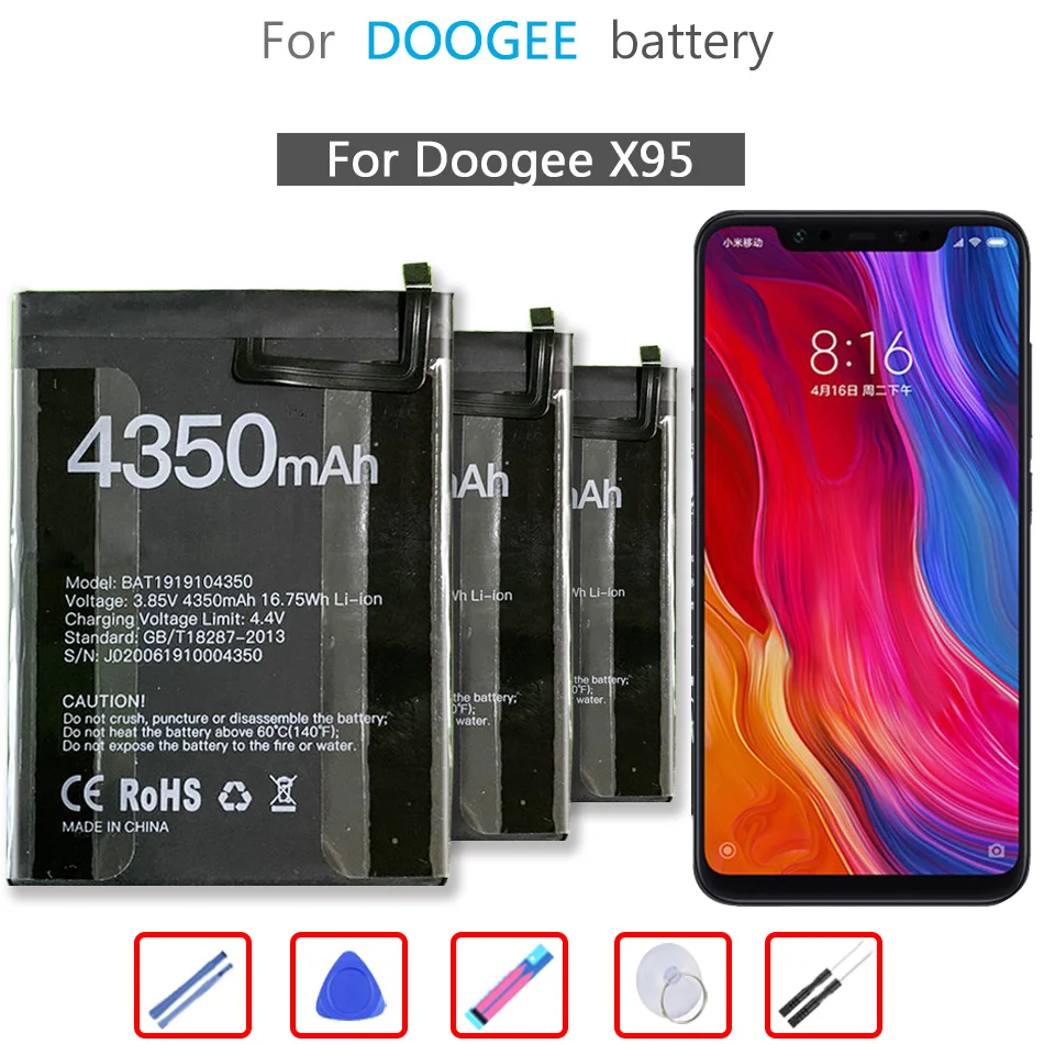 

Аккумулятор BAT1919104350 (X95) 4350 мАч Для Doogee X95 мобильный телефон