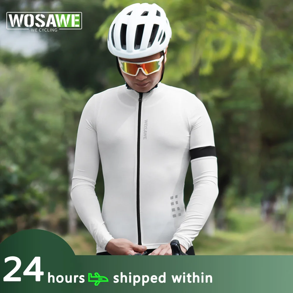 

WOSAWE Men Short Sleeve Cycling Jersey Running Gym Fitness Shirts Breathable Reflective maillot ciclismo hombre MTB Bike Jersey