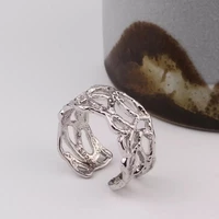 sterling silver tone heavy work hollow ring french retro lace pattern advanced cold style open fashion all match jewelry