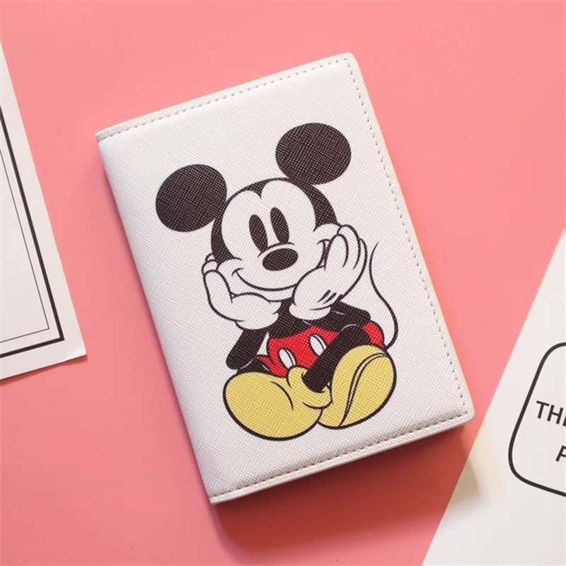 Disney Mickey Mouse Travel Passport Cover Card Case Girls Passport Holder boys ID Document Bag Print Custom Name