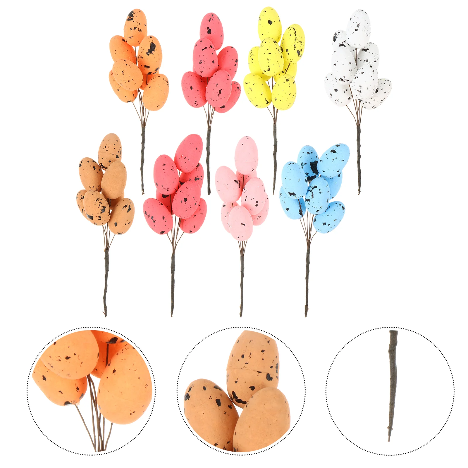 

8Pcs Egg Tree Branches Flower Picks Flower Arrangement Ornament Stems for Eggs Spring Party Home Decoration