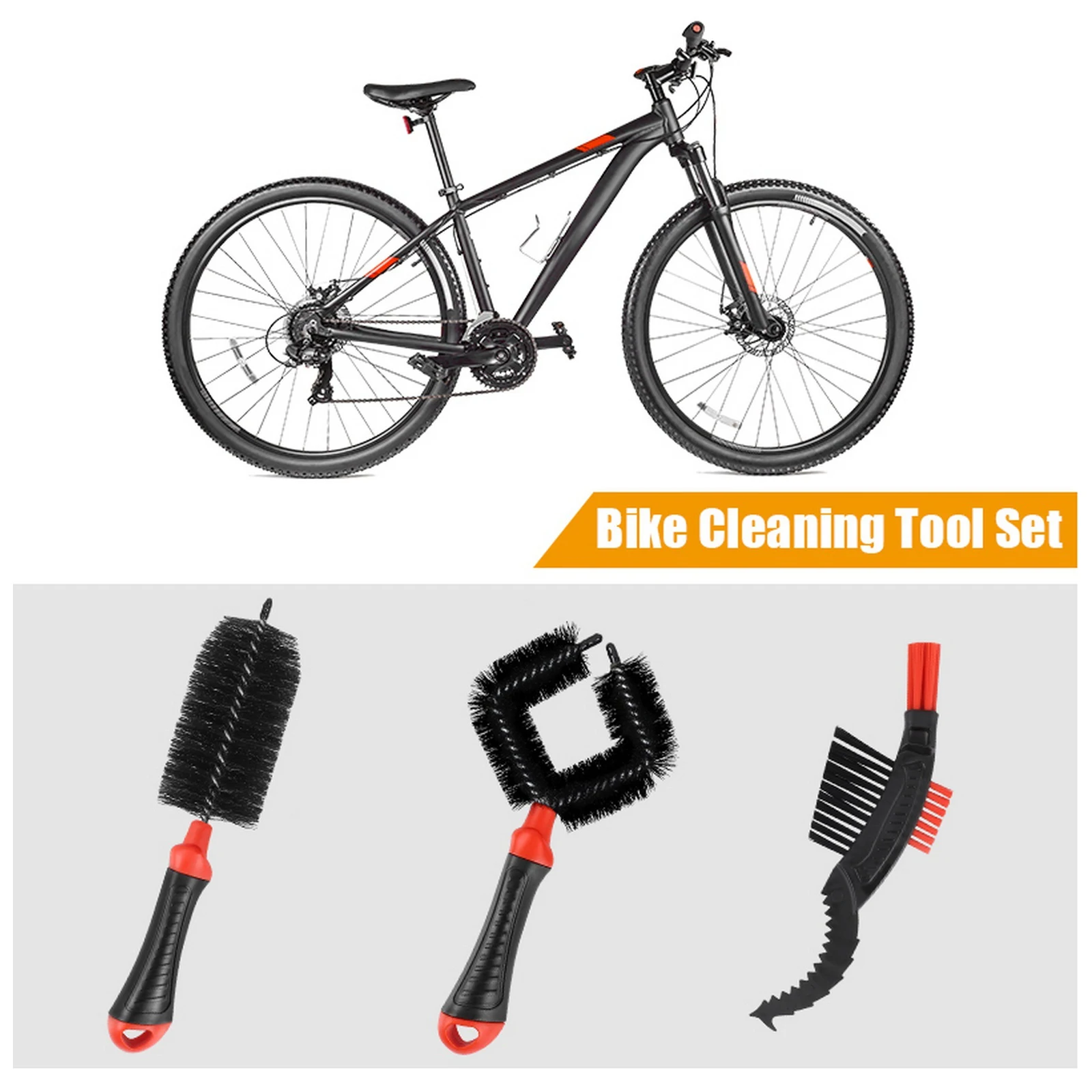 

Multifunctional Bike Cleaning three-piece Set Mountain Bike Bicycle Tire Spoke Washer Brush Bike Chain Cleaner Bike Repair Tools