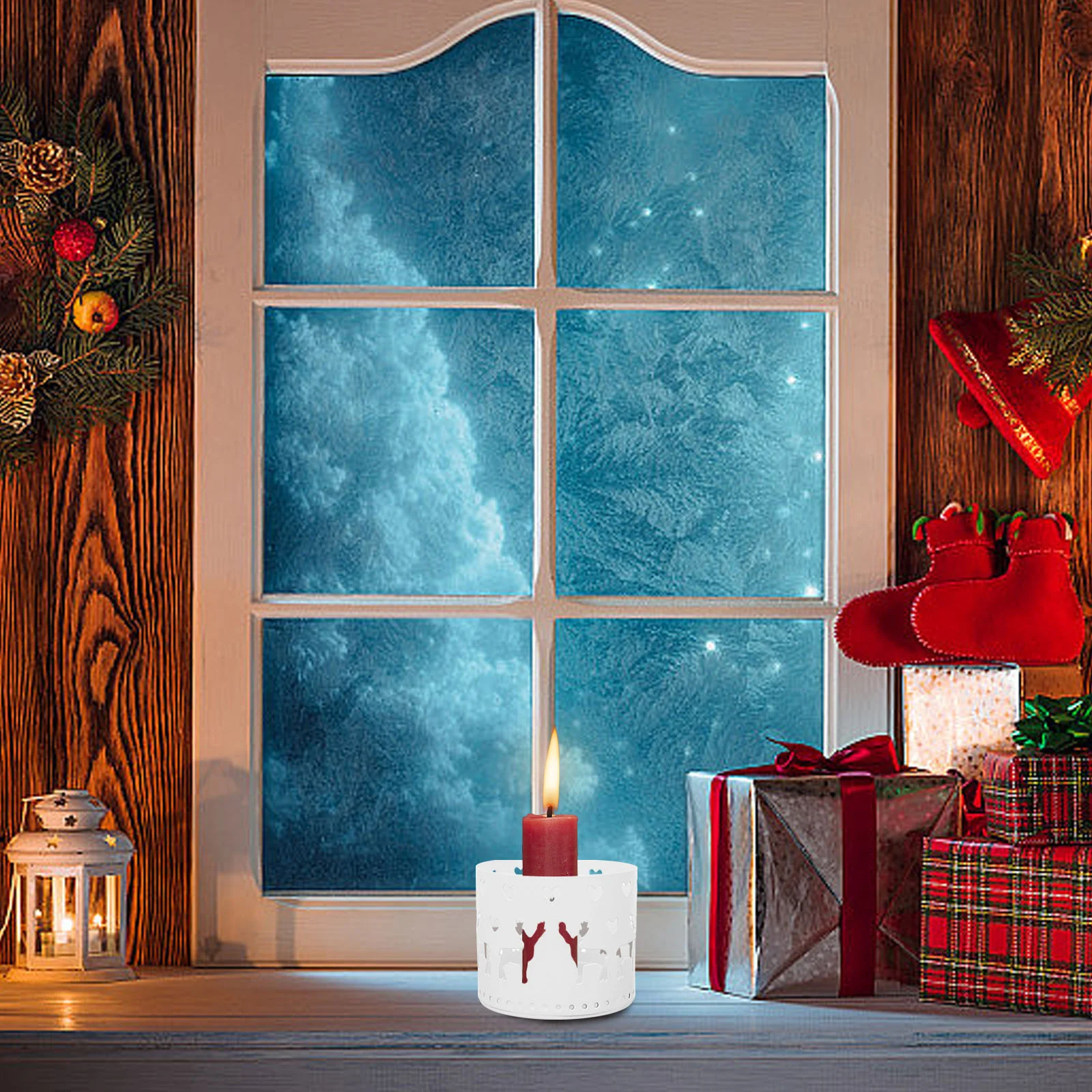 Подсвечник для чайной свечи рождественские украшения стола рождественский