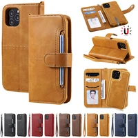 luxury multifunction split flip wallet leather case for 12 11 pro x xr xs max se2 7 8 plus cases with lanyard protection cover