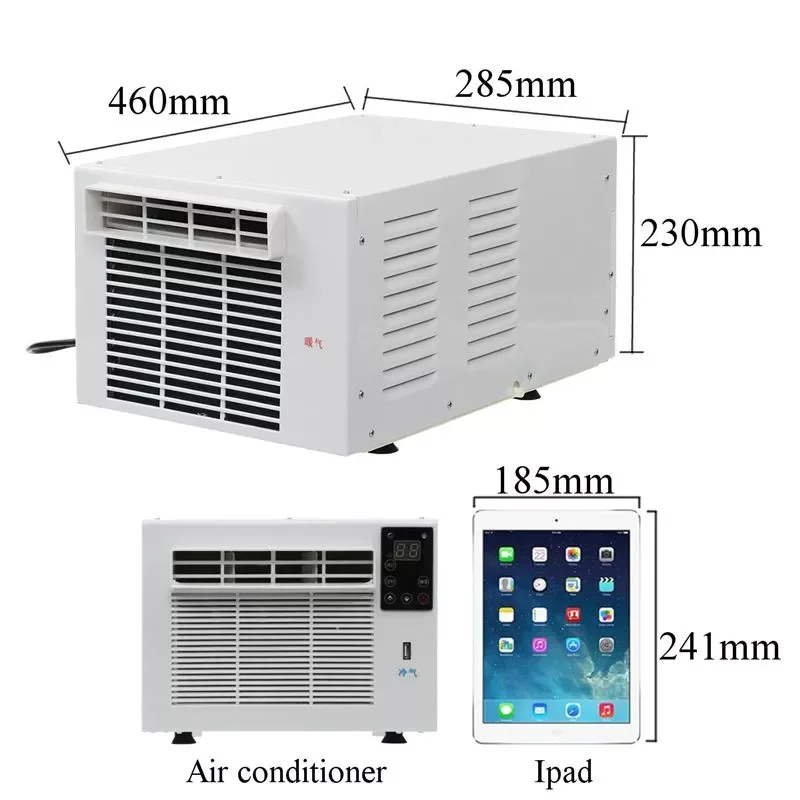 1100W Cold/Heat dual use Desktop air conditioner AC220V 24-hour timer With remote control LED control panel+1X Exhaust Hose enlarge