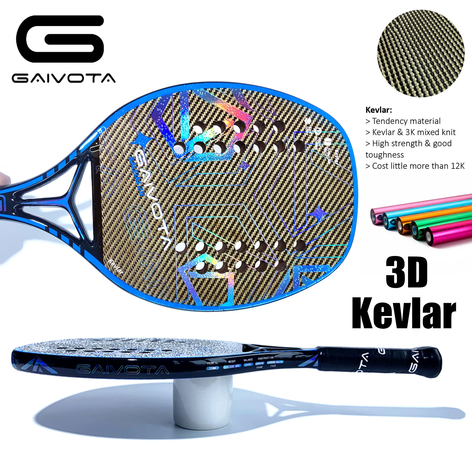 GAIVOTA 2023 New Design Kevlar designs beach rackets tennis rackets for high-level Brazilian athletes