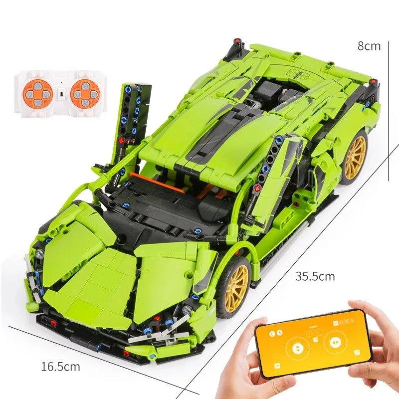 

1280PCS Hypercar RC Technical Super Racing Sain Sports Vehicle Speed Racer Building Blocks Bricks Children Toys Gift Kid Boy Set