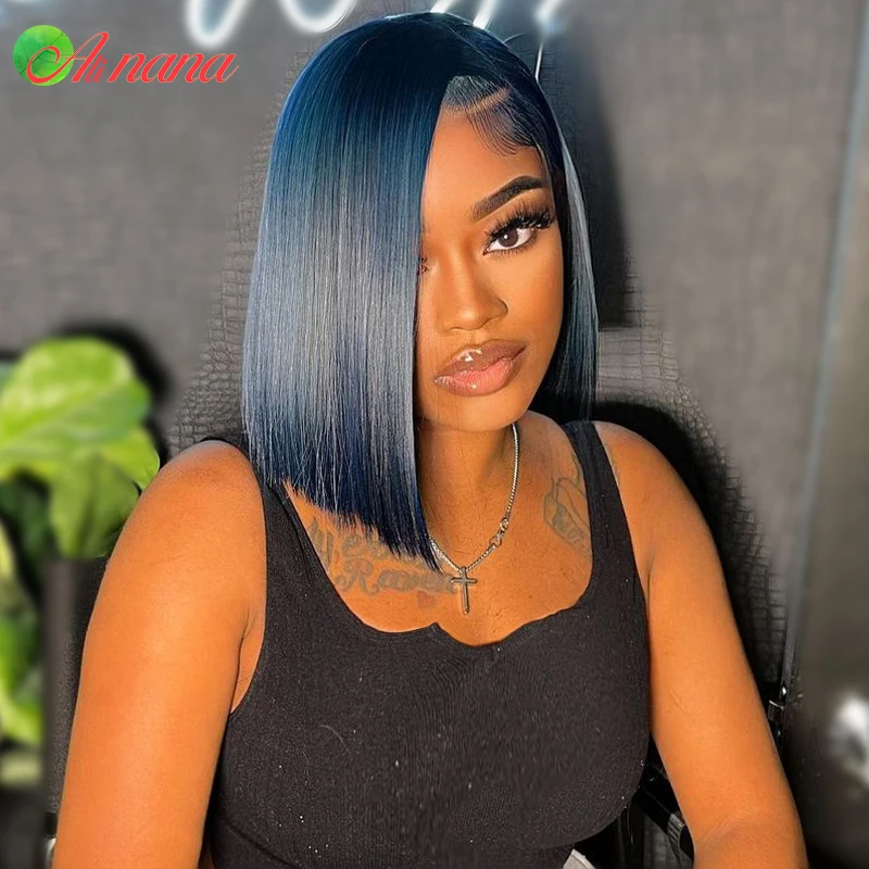 Ed Short Bob Wig Brazilian Pre-plucked Remy Human Hair For Women 180 Density