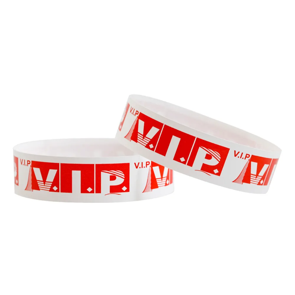 100pcs Party Paper Wristbands Synthetic Paper Bracelet Meeting Sticky Wristband Print Pattern Logo Paper Card Party Wristbands images - 6
