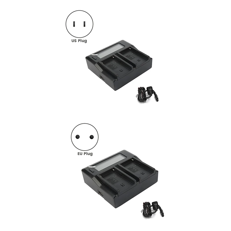 

F970 Camera Battery Charger For NP-F770 F750 F550 F960 Fill Light Battery Double Charge LCD Display Charger