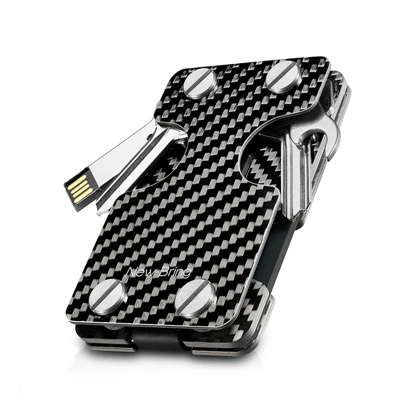 

Niubing carbon fiber key chain card bag men's multifunctional wallet large capacity key pendant storage device