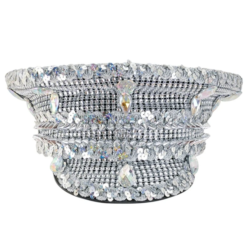 Элегантная свадебная шляпа с блестящими кристаллами капитана для фотографий