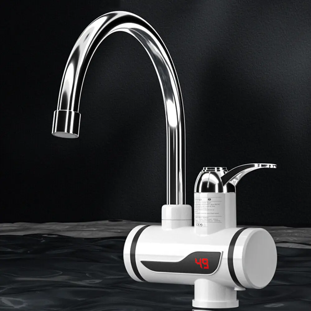 

Electric 360°LED Fast Instant Faucet Tap Cold Hot Water Heater Safe Kitchen