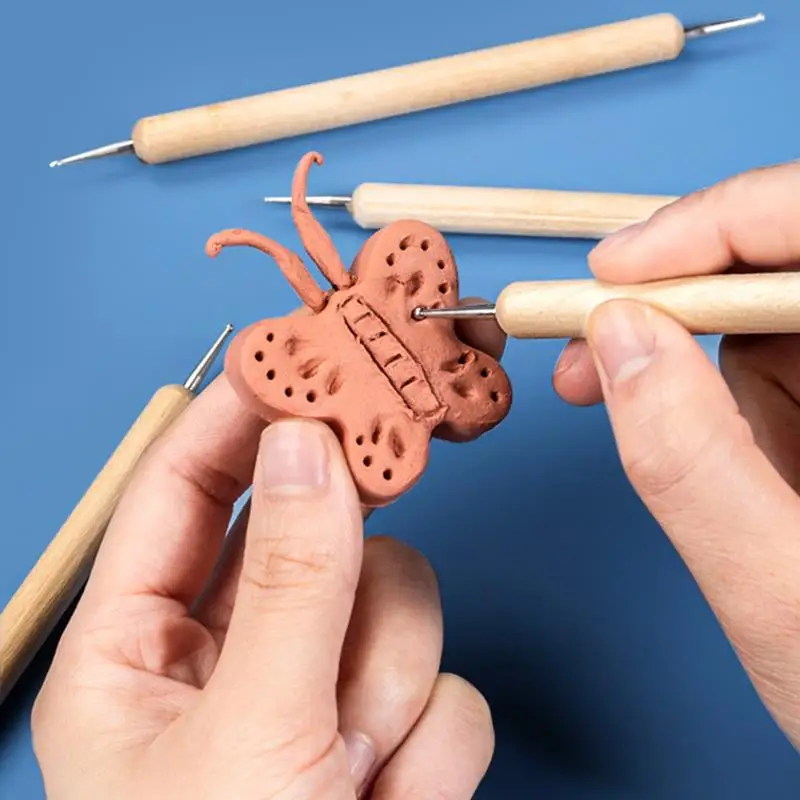 1 Набор ручка из нержавеющей стали и полимерной глины