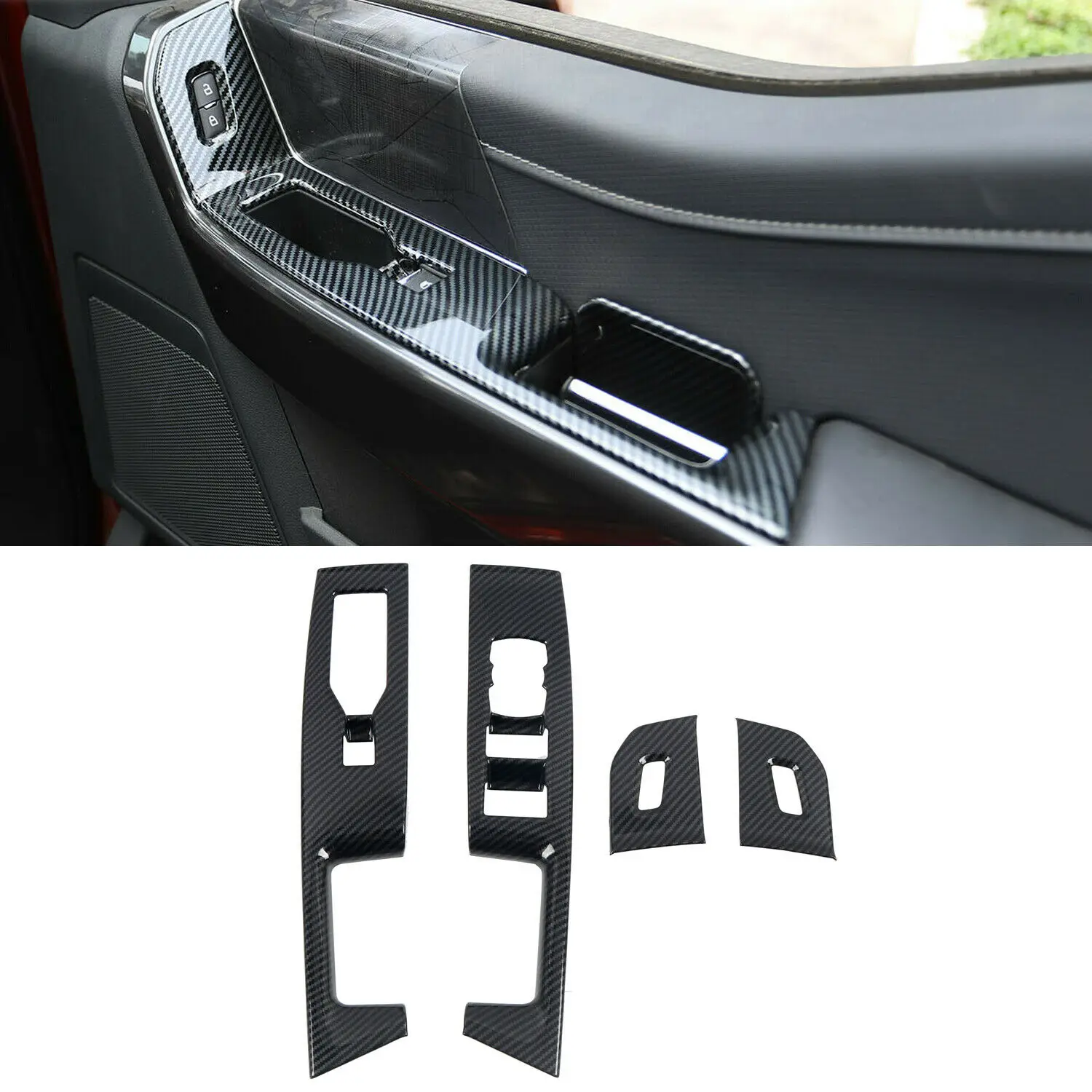 

LHD Interior Front Door Window Lift Switch Cover 4pcs For Ford F150 F-150 2021