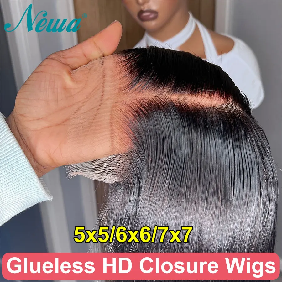 Парик Newa Hair 7x7/6x6/5x5 HD бесклеевые кружевные искусственные волосы готовый к ношению