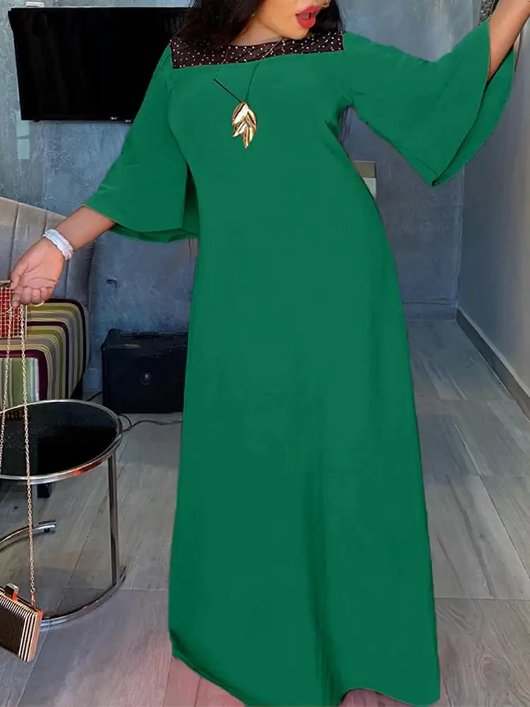 

VONDA 2022 Vintage Femme Beach A-Line Sundress Women Half Sleeve Vestido Summer Lace Patchwork Robe Evening Party Dress Oversize