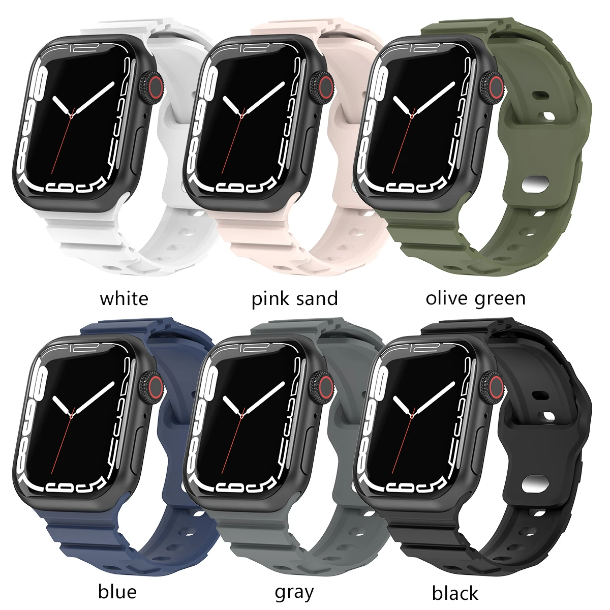 Silicone Strap For Apple Watch Band 44mm 40mm 45mm 41mm 49mm 42mm 38mm 44 45 mm bracelet iwatch series 7 se 3 4 5 6 8 Ultra band
